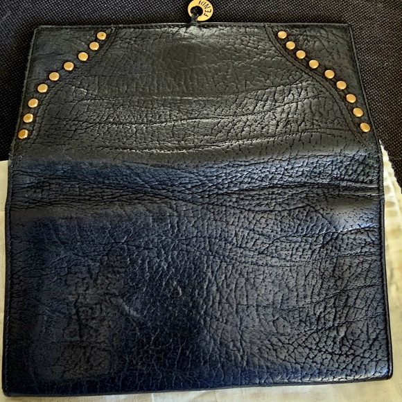 Fendi Black Leather Wallet with Gold Studs - Picture 11 of 11